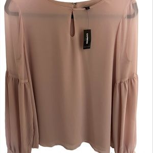 EXPRESS - Pink long sleeve blouse